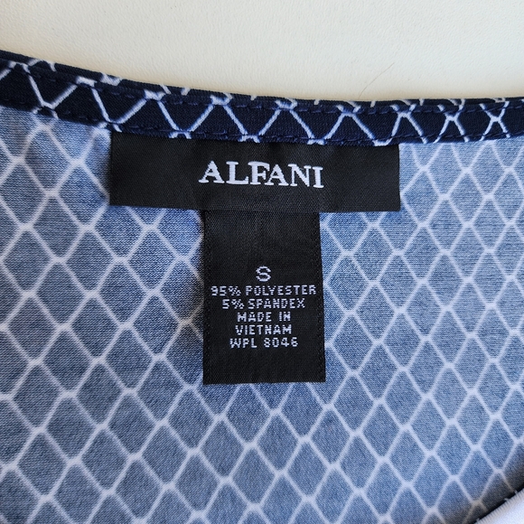 $69 Alfani Multi Navy Fishnet Womens Print Sleeveless Top Stretch S Small - Picture 11 of 11